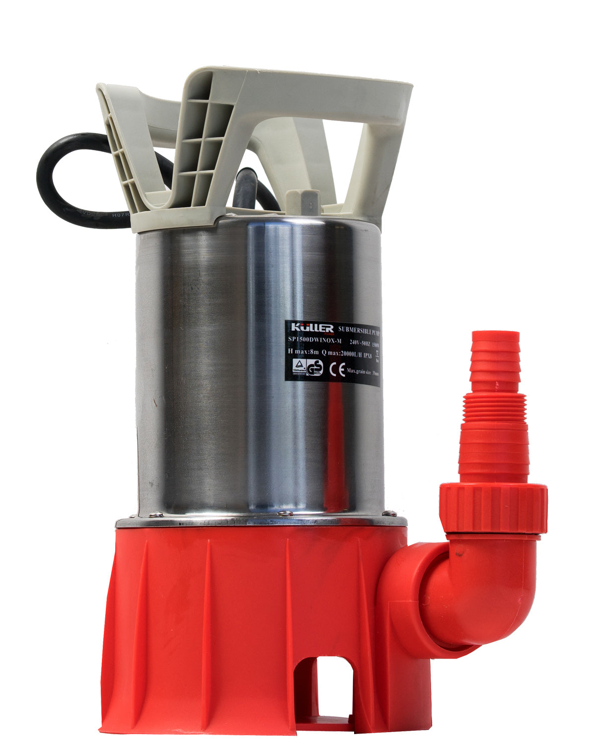 1500W Submersible Dirty Water Pump - 15,000 L/H High Flow Drainage Pump for Basement Pool & Garden