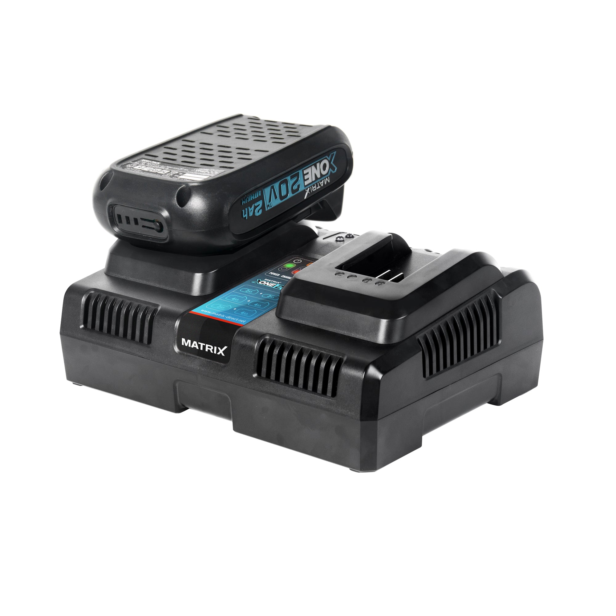 MATRIX 20v X-ONE Lithium Dual Battery Charger Base 2.2A - Image 2