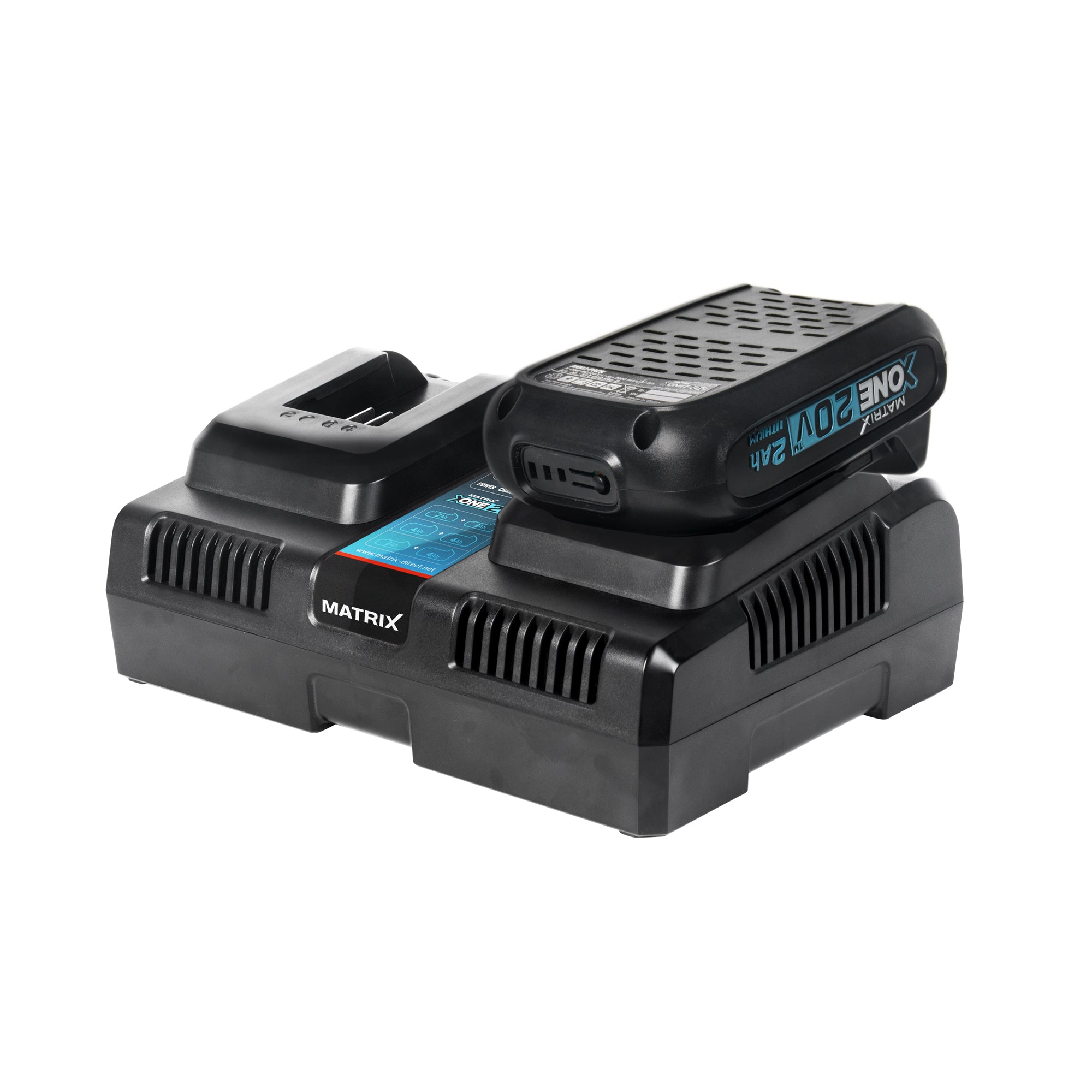 MATRIX 20v X-ONE Lithium Dual Battery Charger Base 2.2A - Image 3