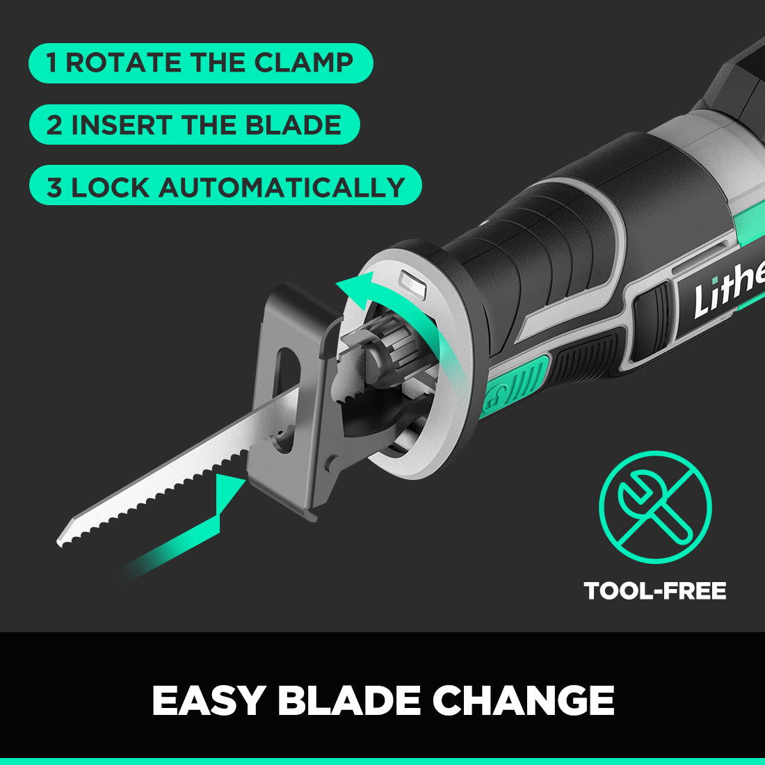 LITHELI 20V Cordless RECIPROCATING SAW Kit with 4.0Ah Battery - Image 2
