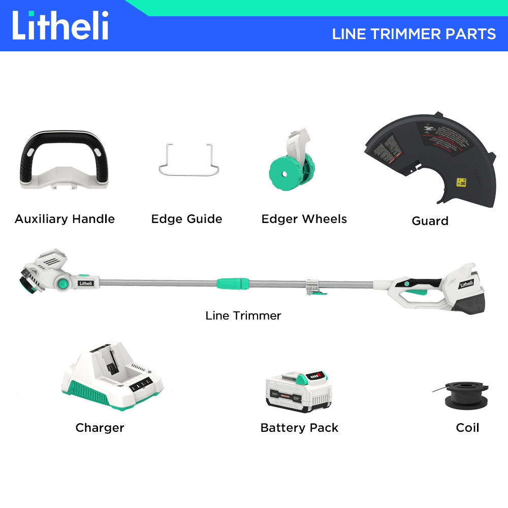LITHELI 40V Cordless Whipper Snipper String Grass Timmer Kit - Image 10