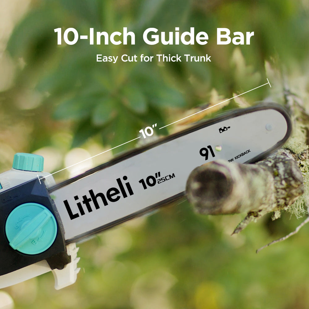 LITHELI 40v Cordless 10" Telescopic Pole Chainsaw Tree Cutter Pruner Kit - Image 2