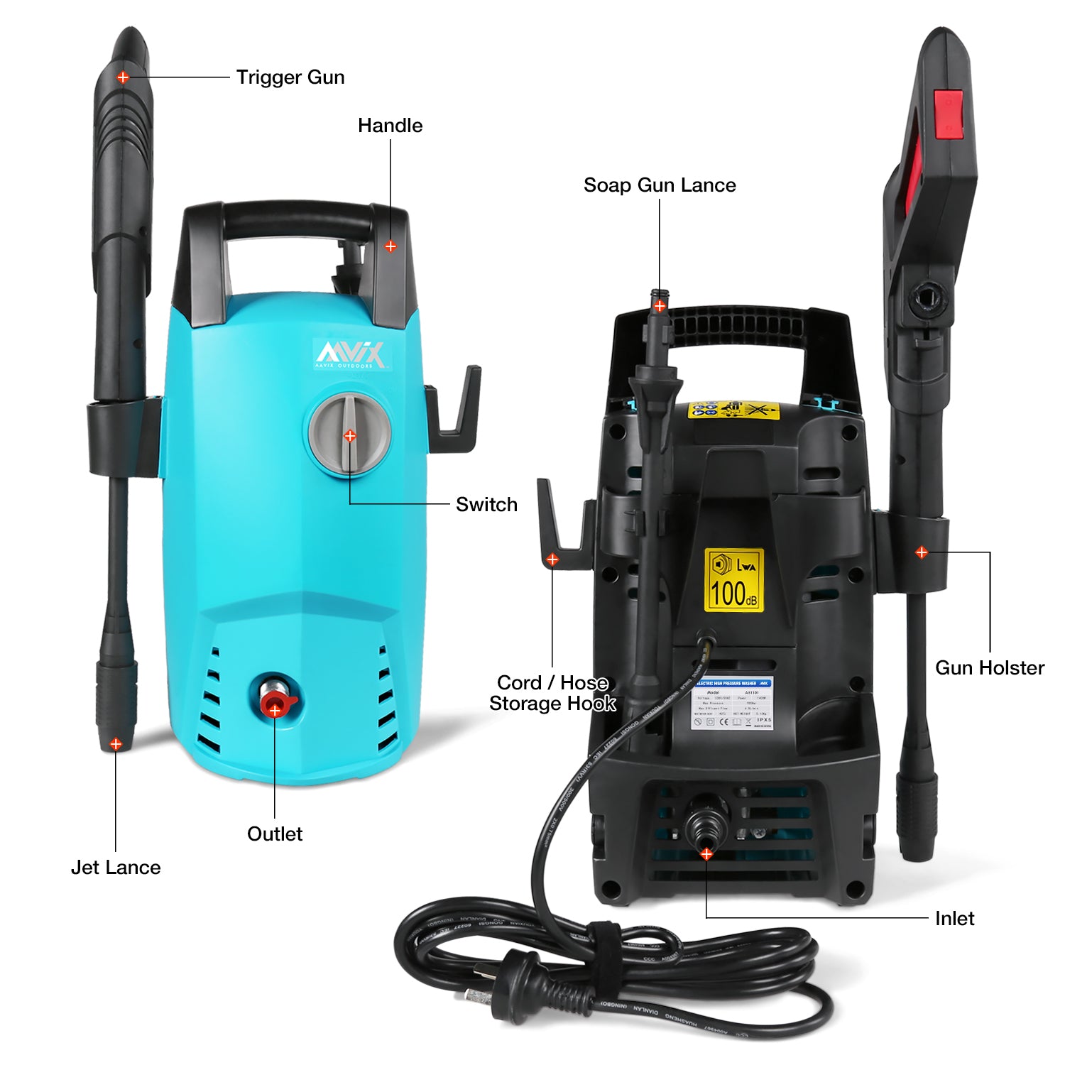 Electric High Pressure Washer 1450 PSI - Image 4