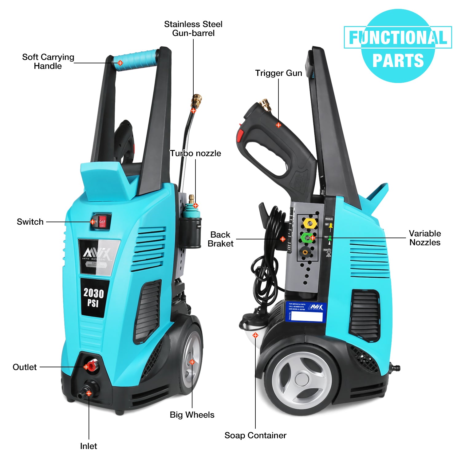 Electric High Pressure Washer 2030 PSI - Image 5