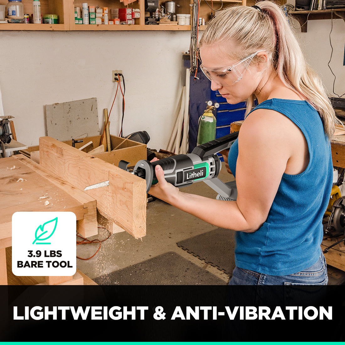 LITHELI 20V Cordless RECIPROCATING SAW Kit with 4.0Ah Battery - Image 5