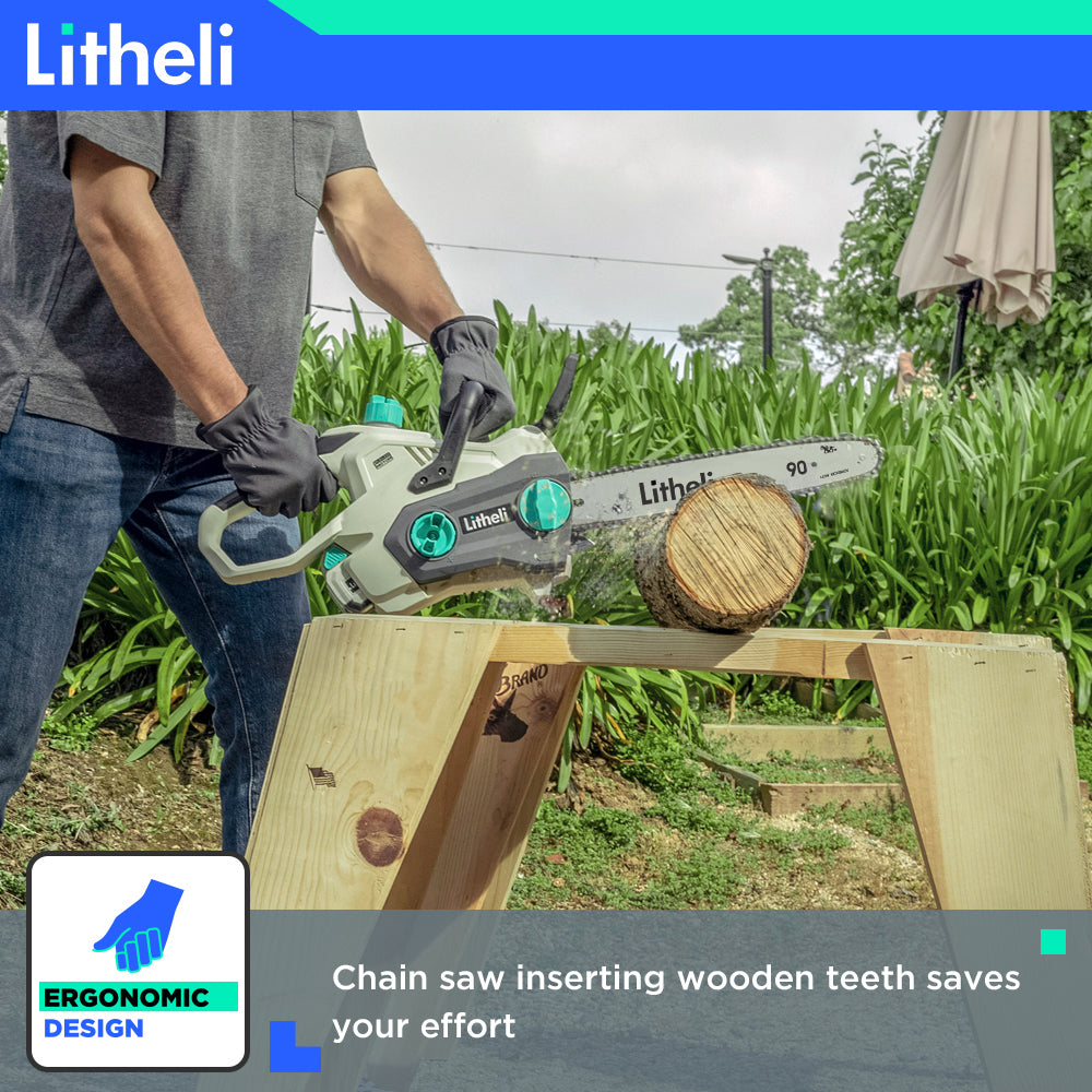 LITHELI 40v 14" BRUSHLESS Cordless Handheld Chainsaw Kit - Image 6