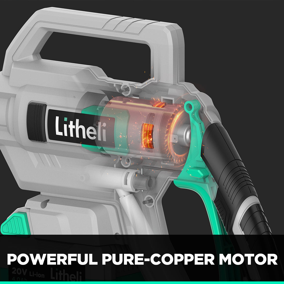 LITHELI 20v Cordless High Pressure Washer Cleaner Kit with 4.0A Battery - Image 10