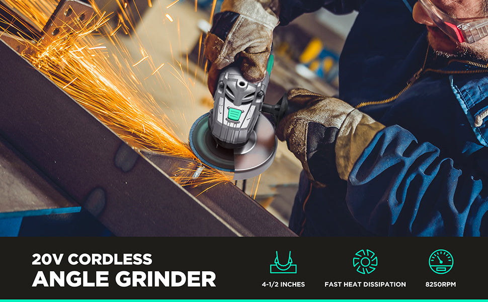 LITHELI 20V Cordless 4-1/2" ANGLE GRINDER Kit with 4A Battery - Image 9