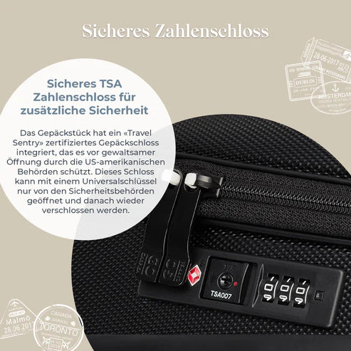 CASYRO Switzerland Stand-Up Luggage 55cm 45L Hardcase Suitcase Carry On - Image 5