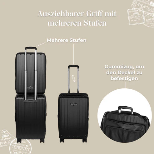 CASYRO Switzerland Stand-Up Luggage 71cm 80L Hardcase Luggage/Suitcase Black - Image 3