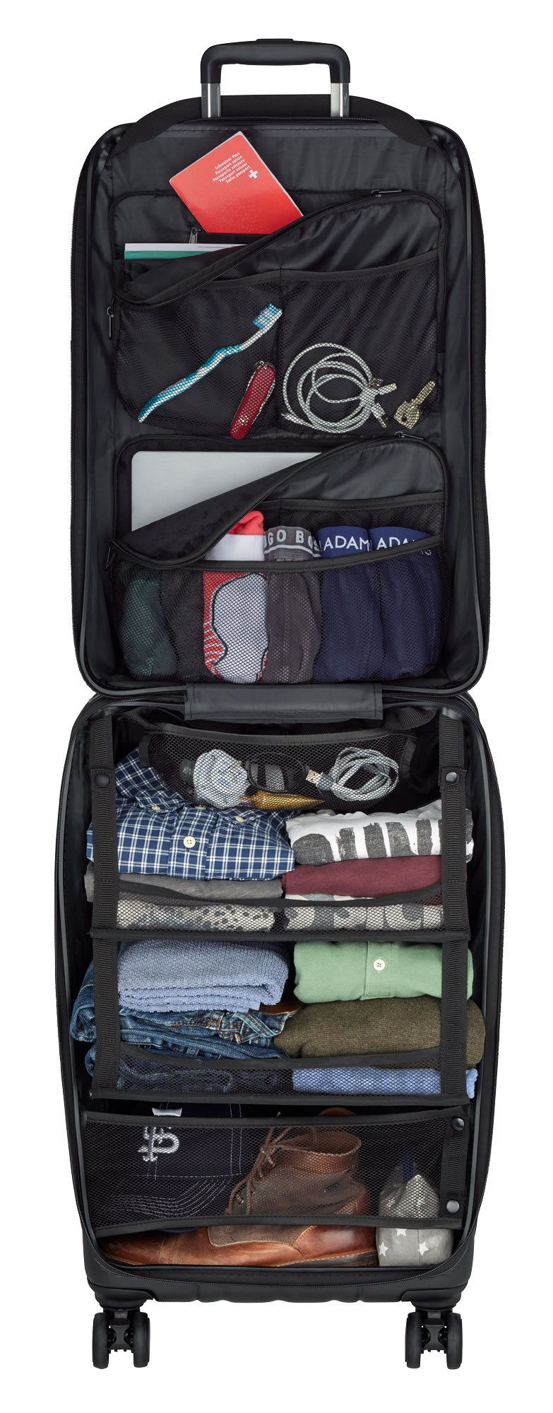 CASYRO Switzerland Stand-Up Luggage 71cm 80L Hardcase Luggage/Suitcase Black - Image 10