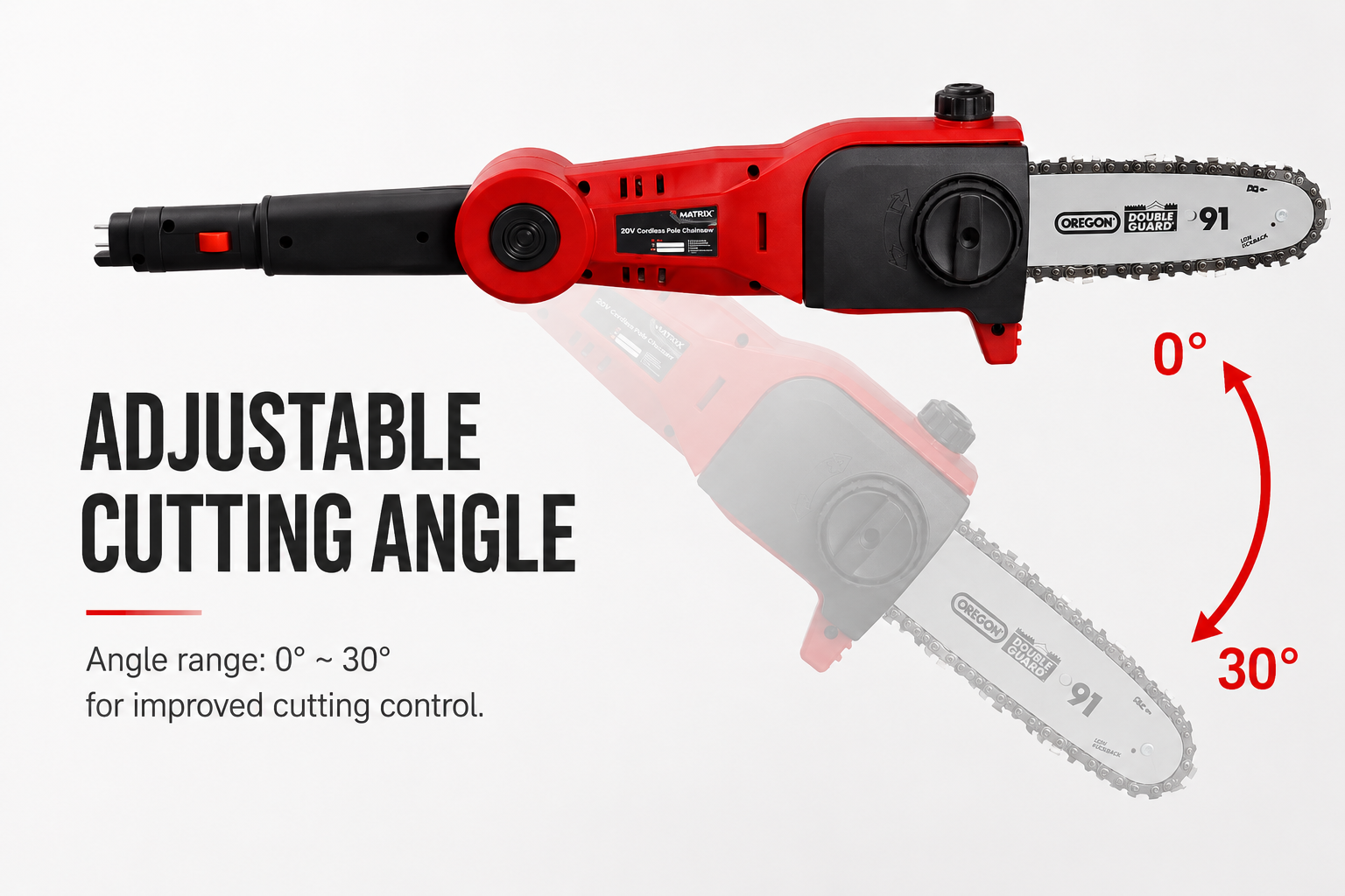 MATRIX 20v X-ONE Cordless Pole Chainsaw Kit incl Battery - Image 3