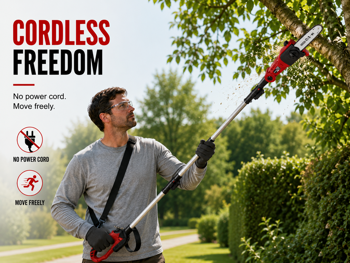 MATRIX 20v X-ONE Cordless Pole Chainsaw Kit incl Battery - Image 2