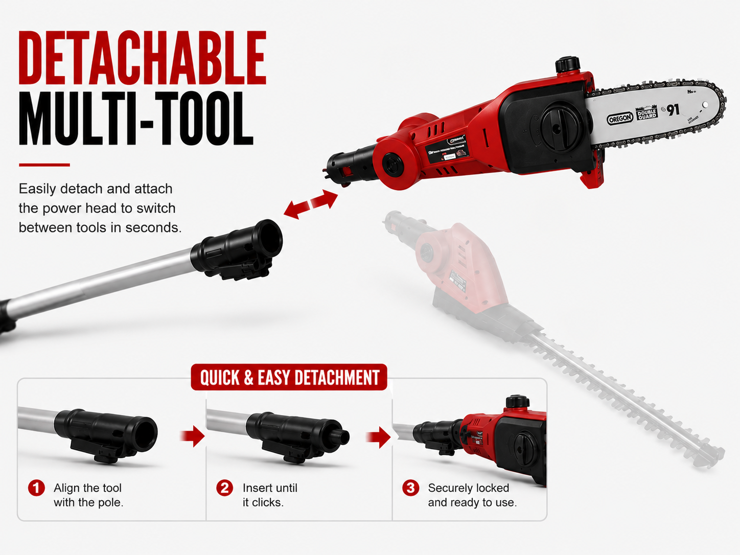 MATRIX 20v X-ONE Cordless Pole Chainsaw Kit incl Battery - Image 8