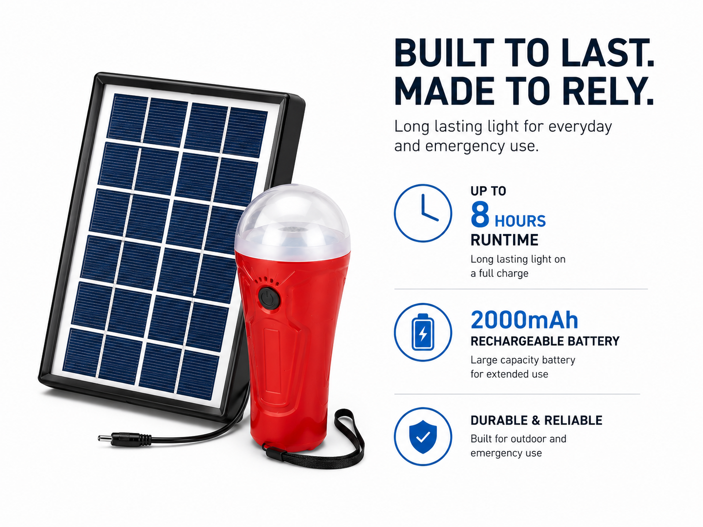 SF-3W Solar LED Torch Emergency Camping Light Powerbank - Image 4