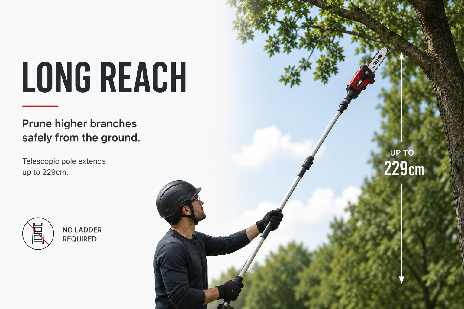 MATRIX 20v X-ONE Cordless Pole Chainsaw Kit incl Battery - Image 6