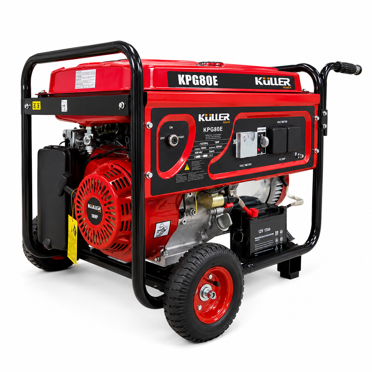 KULLER 18HP 8000w Max/7500w Rated Single-Phase Petrol Backup Generator