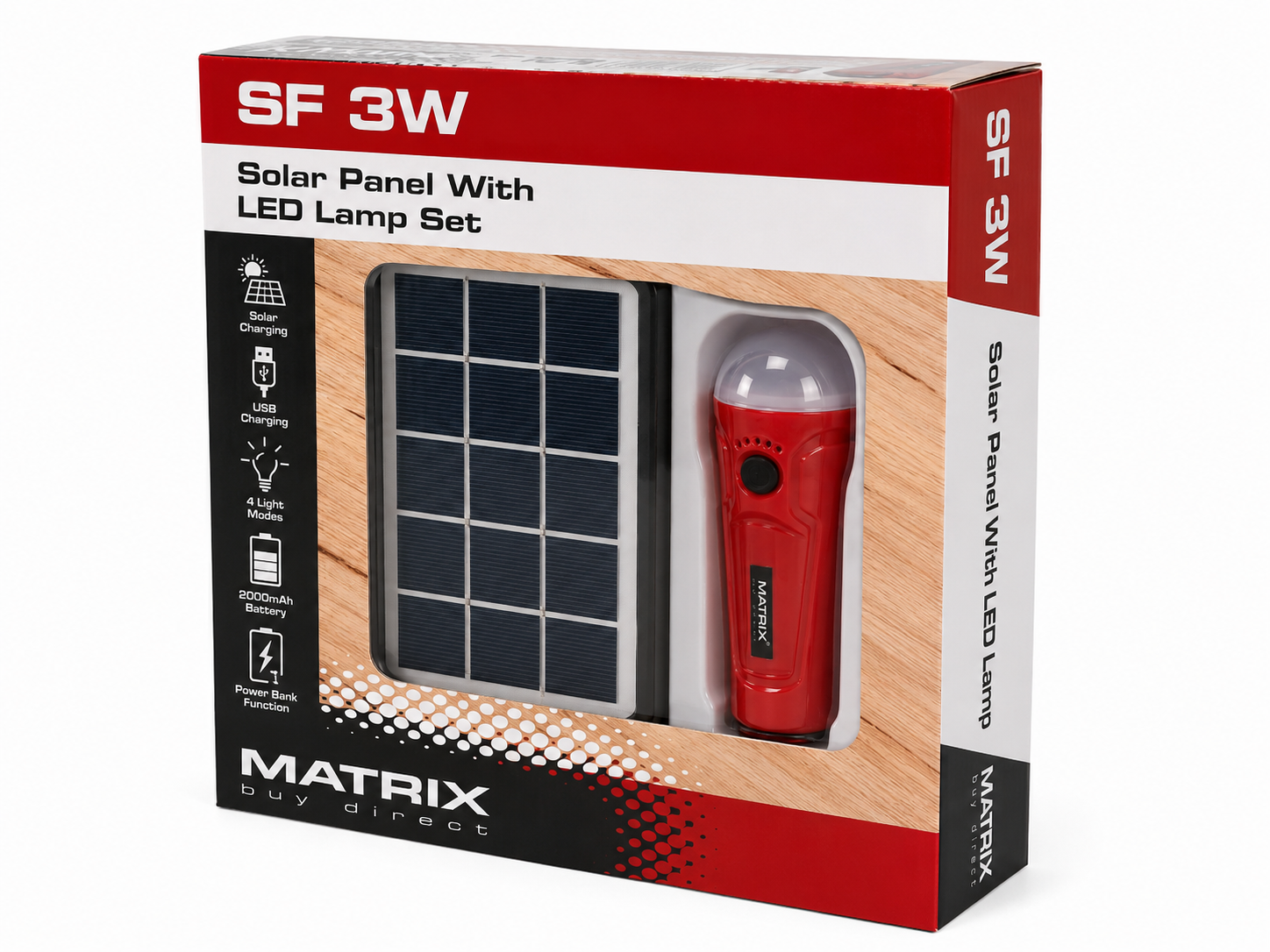 SF-3W Solar LED Torch Emergency Camping Light Powerbank - Image 6