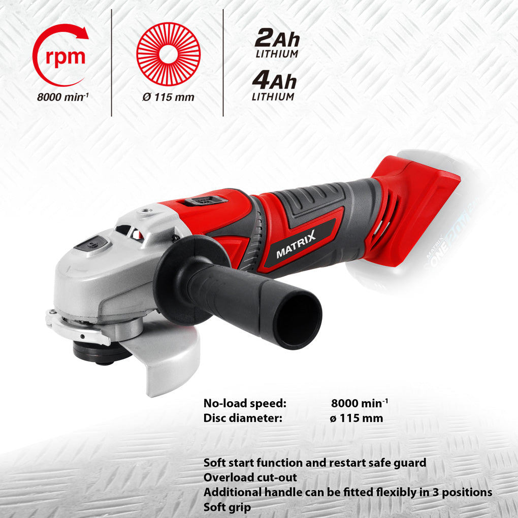 MATRIX 20V X-ONE Drill Impact Driver Angle Grinder Combo Kit - Image 4