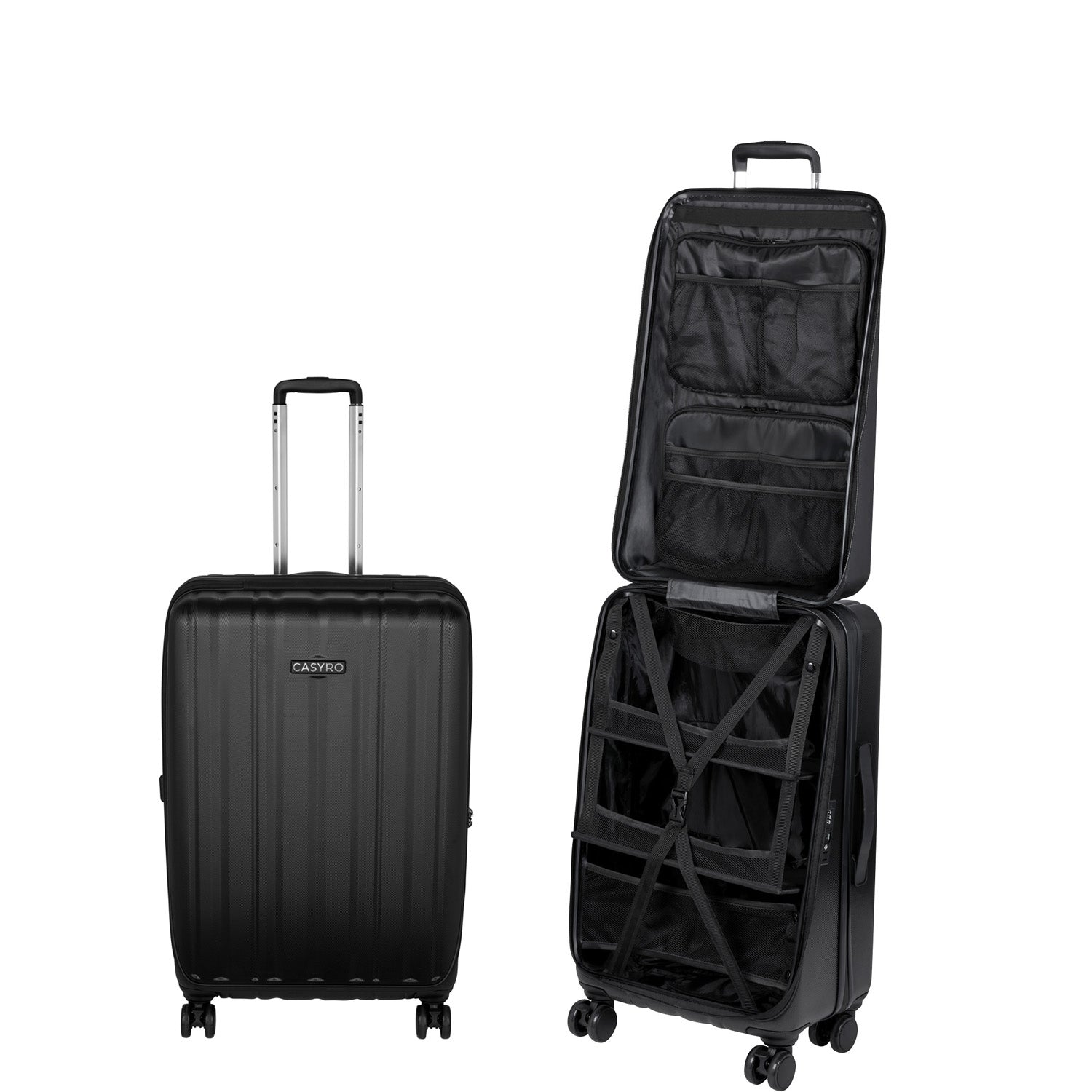 CASYRO Switzerland Stand-Up Luggage 71cm 80L Hardcase Luggage/Suitcase Black