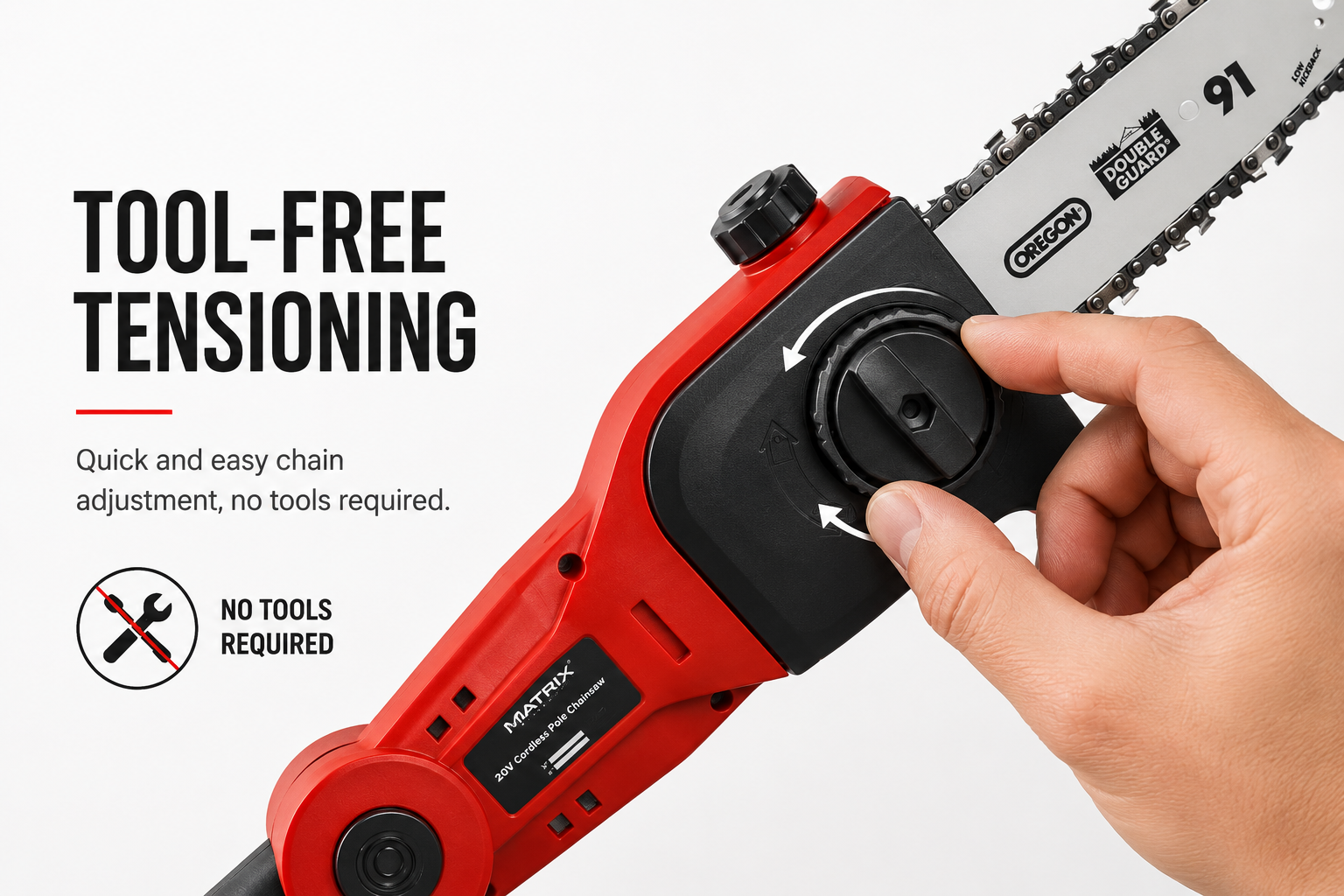 MATRIX 20v X-ONE Cordless Pole Chainsaw Kit incl Battery - Image 7